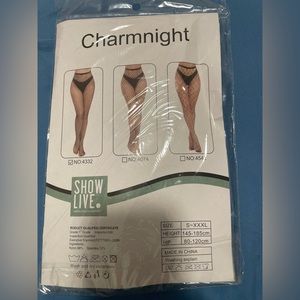 NWT Fishnet Solid black  PANTYHOSE HEIGHT 145-185cm HIP 80-120 cm